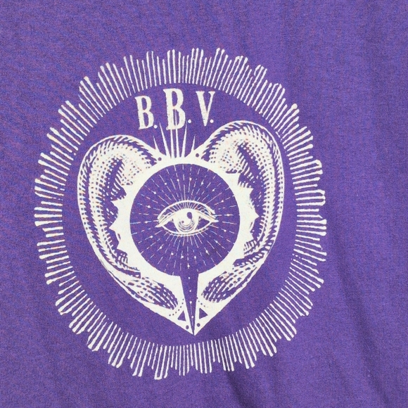 Gildan Bon Bon Vivant S Third Ear Purple Graphic T-Shirt - Picture 3 of 5